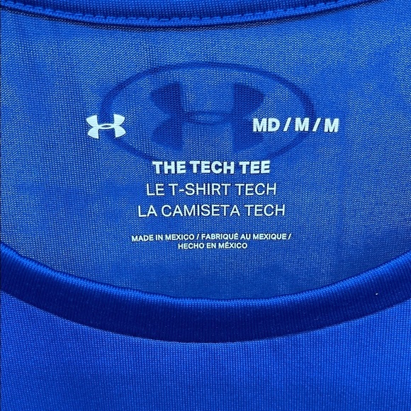 Under Armour Men's The Tech Tee Blue Shirt Size Medium - Picture 2 of 3